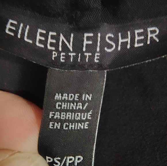 Eileen Fisher Black Morse Code Kimono Duster Women's PS "The Future Is Female" - Picture 6 of 10